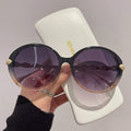 New Vintage Round Frame Sunglasses Gradient Colorful Trendy Fashion Women Female Eyewear Luxury Brand Designer Shades for Ladies