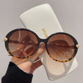 New Vintage Round Frame Sunglasses Gradient Colorful Trendy Fashion Women Female Eyewear Luxury Brand Designer Shades for Ladies