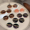 New Vintage Round Frame Sunglasses Gradient Colorful Trendy Fashion Women Female Eyewear Luxury Brand Designer Shades for Ladies