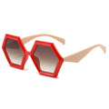 Polygonal sunglasses European and American personality water chestnut hexagonal large frame fashion sunglasses ins women