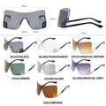 One Piece Shield Rimless Wrap Around Sunglasses Women Vintage Fashion Oversized Sun Glasses Men Trend Luxury Brand Design Shades