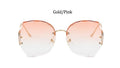 Oversized Brown Rimless Sunglasses Women Trendy Round Gradient Shades Glasses  Summer Female Sunglasses Oculos