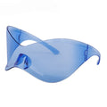 Oversized Punk Y2K Sunglasses Goggle New Women Men Sport Silver Futuristic Sun Glasses Female Rimless Eyeglasses De Sol Oculos