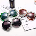 Oversized Round Sunglasses Women Diamond Rhinestone Sunglasses Men Luxury Brand Designer Glasses Eyeglasses Eyewear Vintage