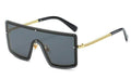 Oversized Square vintage fashion Metal frame brand designer Gradient sunglasses