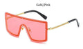 Oversized Square vintage fashion Metal frame brand designer Gradient sunglasses