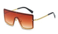 Oversized Square vintage fashion Metal frame brand designer Gradient sunglasses