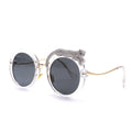 Round Sunglasses Women Luxury Brand Designer Zircon Sun Glasses UV400 Eyeglasses Personality Eyewear Crystal Leopard Shades
