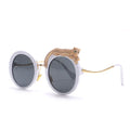 Round Sunglasses Women Luxury Brand Designer Zircon Sun Glasses UV400 Eyeglasses Personality Eyewear Crystal Leopard Shades