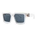 Oversize Square Sunglasses Men Flat Lens Brand Designer Fashion Women Blue Mirror Shades