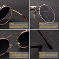 Vintage Steampunk Flip Sunglasses Retro Round Metal Frame Sun Glasses for Men Women Brand Designer Circle Glasses