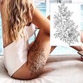 Sexy Flower Temporary Tattoos For Women Body Art Painting Arm Legs Tattoos Sticker Realistic Fake Black Rose Waterproof TattoosJ82505-CLZ150