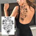 Sexy Flower Temporary Tattoos For Women Body Art Painting Arm Legs Tattoos Sticker Realistic Fake Black Rose Waterproof TattoosJ82505-CLZ167