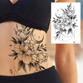 Sexy Flower Temporary Tattoos For Women Body Art Painting Arm Legs Tattoos Sticker Realistic Fake Black Rose Waterproof TattoosJ82505-CLZ258