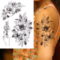 Sexy Flower Temporary Tattoos For Women Body Art Painting Arm Legs Tattoos Sticker Realistic Fake Black Rose Waterproof TattoosJ82505-CTH802