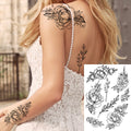 Sexy Flower Temporary Tattoos For Women Body Art Painting Arm Legs Tattoos Sticker Realistic Fake Black Rose Waterproof TattoosJ82505-CTH391