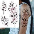 Sexy Flower Temporary Tattoos For Women Body Art Painting Arm Legs Tattoos Sticker Realistic Fake Black Rose Waterproof TattoosJ82505-CTH708