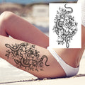 Sexy Flower Temporary Tattoos For Women Body Art Painting Arm Legs Tattoos Sticker Realistic Fake Black Rose Waterproof TattoosJ82505-CLZ256