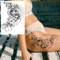 Sexy Flower Temporary Tattoos For Women Body Art Painting Arm Legs Tattoos Sticker Realistic Fake Black Rose Waterproof TattoosJ82505-CLZ162