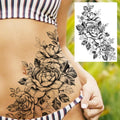 Sexy Flower Temporary Tattoos For Women Body Art Painting Arm Legs Tattoos Sticker Realistic Fake Black Rose Waterproof TattoosJ82505-CLZ250