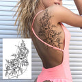 Sexy Flower Temporary Tattoos For Women Body Art Painting Arm Legs Tattoos Sticker Realistic Fake Black Rose Waterproof TattoosJ82505-CLZ132