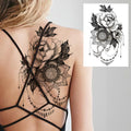 Sexy Flower Temporary Tattoos For Women Body Art Painting Arm Legs Tattoos Sticker Realistic Fake Black Rose Waterproof TattoosJ82505-CLZ255
