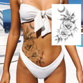 Sexy Flower Temporary Tattoos For Women Body Art Painting Arm Legs Tattoos Sticker Realistic Fake Black Rose Waterproof TattoosJ82505-CLZ137
