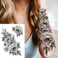 Sexy Flower Temporary Tattoos For Women Body Art Painting Arm Legs Tattoos Sticker Realistic Fake Black Rose Waterproof TattoosJ82505-CTH210X
