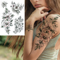 Sexy Flower Temporary Tattoos For Women Body Art Painting Arm Legs Tattoos Sticker Realistic Fake Black Rose Waterproof TattoosJ82505-CHB352X