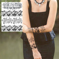Sexy Flower Temporary Tattoos For Women Body Art Painting Arm Legs Tattoos Sticker Realistic Fake Black Rose Waterproof TattoosJ82505-CLZ166