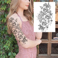 Sexy Flower Temporary Tattoos For Women Body Art Painting Arm Legs Tattoos Sticker Realistic Fake Black Rose Waterproof TattoosJ82505-CLZ152