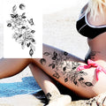 Sexy Flower Temporary Tattoos For Women Body Art Painting Arm Legs Tattoos Sticker Realistic Fake Black Rose Waterproof TattoosJ82505-CLZ254