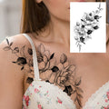 Sexy Flower Temporary Tattoos For Women Body Art Painting Arm Legs Tattoos Sticker Realistic Fake Black Rose Waterproof TattoosJ82505-CLZ252