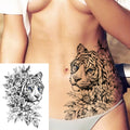 Sexy Flower Temporary Tattoos For Women Body Art Painting Arm Legs Tattoos Sticker Realistic Fake Black Rose Waterproof TattoosJ82505-CHB389X