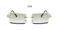 Small Square Rimless Sunglasses Women Eyewear Fashion Brown Clear Shades Glasses Vintage Luxury Brand Sun Glasses Female