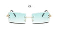 Small Square Rimless Sunglasses Women Eyewear Fashion Brown Clear Shades Glasses Vintage Luxury Brand Sun Glasses Female
