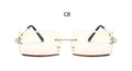 Small Square Rimless Sunglasses Women Eyewear Fashion Brown Clear Shades Glasses Vintage Luxury Brand Sun Glasses Female