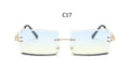 Small Square Rimless Sunglasses Women Eyewear Fashion Brown Clear Shades Glasses Vintage Luxury Brand Sun Glasses Female
