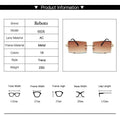 Small Square Rimless Sunglasses Women Eyewear Fashion Brown Clear Shades Glasses Vintage Luxury Brand Sun Glasses Female