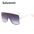 Super Big Frame One Piece Luxury Brand Oversize Retro Shield Sun Glasses