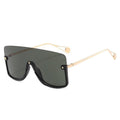 Super Big Frame One Piece Luxury Brand Oversize Retro Shield Sun Glasses
