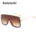 Super Big Frame One Piece Luxury Brand Oversize Retro Shield Sun Glasses