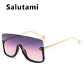 Super Big Frame One Piece Luxury Brand Oversize Retro Shield Sun Glasses