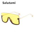 Super Big Frame One Piece Luxury Brand Oversize Retro Shield Sun Glasses