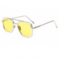 Tony Stark Robert Downey Men Women Sunglasses Brand Design Square Transparent Lenses Sun Glasses Fashion Vintage Male Eyewear