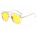 Tony Stark Robert Downey Men Women Sunglasses Brand Design Square Transparent Lenses Sun Glasses Fashion Vintage Male Eyewear
