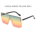 Oversize Gradient Sunglasses Women Rimless Square Big Frame Shield Sunglasses