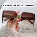 Vintage Square Sunglasses Woman Classic Retro Gradient Mirror Frameless Sun Glasses Female Fashion Rimless Oculos