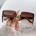 Vintage Square Sunglasses Woman Classic Retro Gradient Mirror Frameless Sun Glasses Female Fashion Rimless Oculos