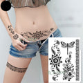 Waterproof Temporary Tattoo Sticker Bow Knot Sexy Lace Butterfly Flower Arm Leg Body Art Flash Tatoo Fake Tatto for Men WomenJ82508-Red
